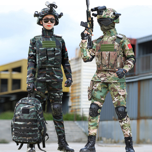 儿童迷彩服套装春秋短袖六一表演服装男女童特种兵军训战术装备