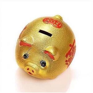 4寸小金猪存钱罐 5寸小猪w开业c储钱罐m 陶瓷x砸金蛋 活