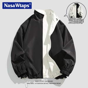 NASA WTAPS两面穿立领风衣男款春秋新款潮牌纯色休闲运动上衣外套
