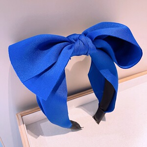网红同款蓝色系立体空气棉大蝴蝶结发箍仙女外出卖萌发卡韩版饰品