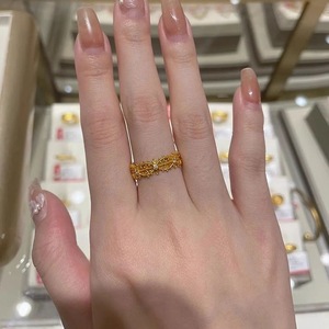 【很多星星】黄金色镂空蕾丝戒指精致高级感气质食指网红指环女