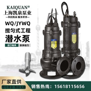 上海凯泉水泵JYWQ污水泵家用铸铁地下室提升抽粪泥浆泵凯泉潜污泵