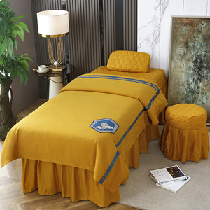 1美丽的水晶鞋淘宝美容床罩四件套韩式纯色全棉纯棉美体按摩床罩spa