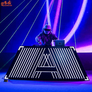 订制亚克力打碟桌酒吧发光dj台声控打碟台可移动打碟机全套调音台