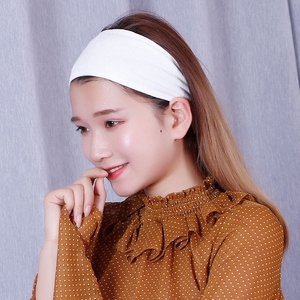 白色头巾发带纯色运动弹力束发带发箍瑜伽发饰洗脸化妆坐月子发套