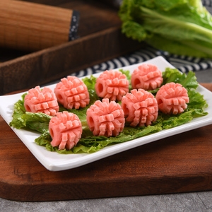 世纪胜达红色仿腰花肠1500g 商用火锅丸子新鲜麻辣烫冒菜食材批发