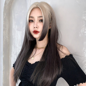 公主切假发女长发全头套式自然全头仿真渐变中分姬发中长发假发套