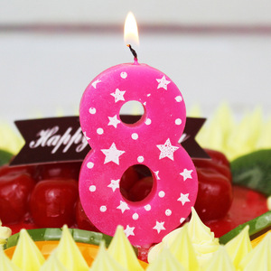 000人付款淘宝2021新品包邮糖果色p生日快5数字蛋糕蜡烛 岁色数字庆生