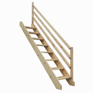 实木梯子定制单一字阁梯45度带扶内家用木质室手别墅复式直楼楼梯