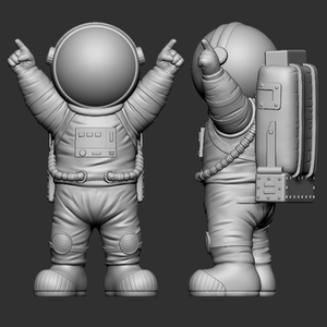 宇航员太空人三维立体图圆雕图图纸stl文件雕刻机3d打印模型132