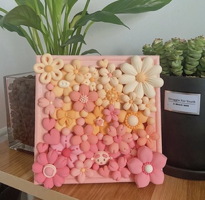 超轻粘土画花花作画diy橡皮泥手工制作幼儿园黏土画太空泥装饰画