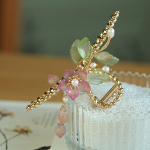 原创设计手工古风抓夹长流苏大号后脑勺汉服发夹女气质日常款diy