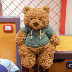 im丑爱卫衣熊公仔tyn迪de bear布瑞i恩泰小d熊棕色可萌巴塞罗熊玩