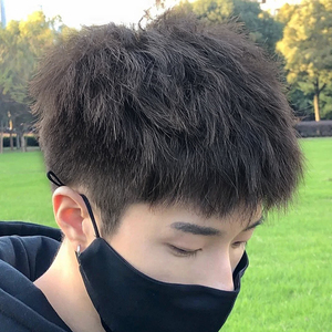 假发男夏季新款男士锡纸烫少年感短发自然透气无痕全头套式假发套