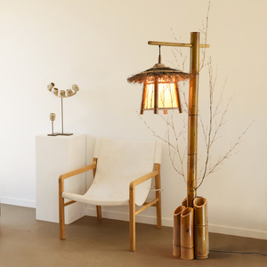 个性竹艺竹编竹筒落地灯日式民宿酒店书房艺术卧室网红led落地灯