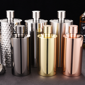 加厚高档304不锈钢酒壶1斤2斤装家用随身便携式圆柱形白酒瓶酒具