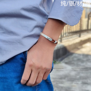 银手镯男复古个性