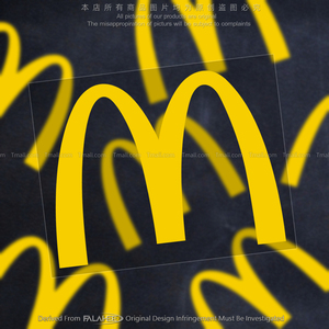 麦当劳品牌标志logo金拱门贴纸M创意汽车摩托车身玻璃反光装饰贴