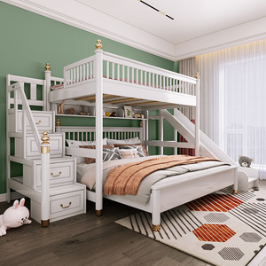 交错式上下床全实木儿童床上下铺双层床错位双人1米8高低床小户型