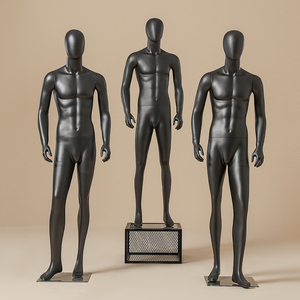 服装店男全身模特展示架哑光黑色男装西服橱窗假人偶模型人体道具