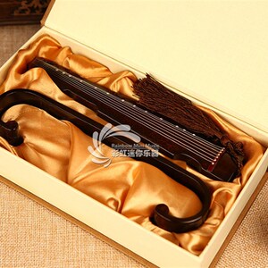 手工制作迷你古筝模型微缩摆件娃娃乐器男女朋友生日中国传统礼物