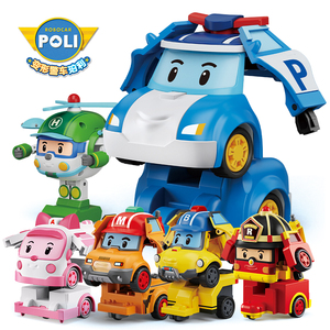 正版变形珀利警长玩具儿童女男孩小汽车警车poli安巴救护车救援队