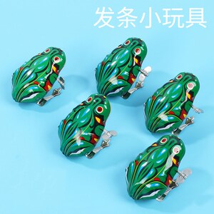 发条铁皮青蛙小玩具小青蛙儿童宝宝上链跳跳蛙80后怀旧小跳蛙老