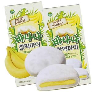 韩国糕点进口零食 韩美禾香蕉味打糕糯米糕麻薯糯米糍186g(6包)
