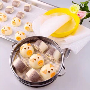 硅胶方形蒸笼垫蒸笼布蒸盘垫布蒸馒头不粘耐高温食品级蒸包子长形