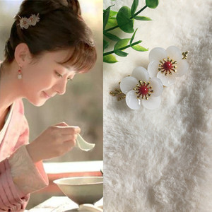 知否明兰同款民族国风梅花枝镀银发簪发钗旗袍古装汉服头饰簪子女1人