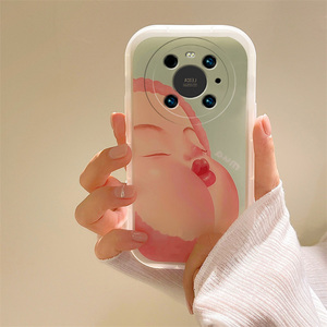 可爱嘟嘟嘴娃娃适用华为荣耀x20se手机壳v20粉色20pro日韩20s卡通女