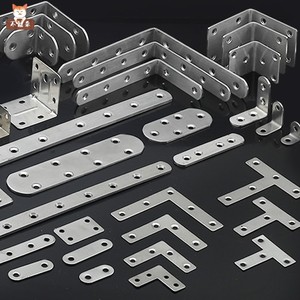 不锈钢固定片家具五金件小配件椅子连接角链接角铁带孔铁片