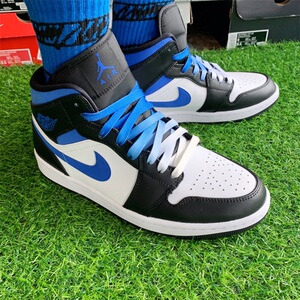 aj1 mid white royal皇家蓝三色拼接aj星空渐变色鸳鸯篮球鞋鞋带