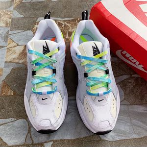 适配nike m2k tekno白橙黄男女同款运动鞋渐变薄荷绿扎染泼墨鞋带