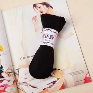 春夏款钢丝面膜袜短袜防勾丝薄款加长中筒加大袜子女妈妈肤色黑色