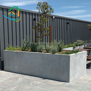 定制grc清水混凝土空中花园种植池 户外餐厅景观大型水泥花箱花池