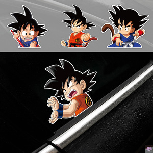 004人付款淘宝超级赛亚人孙悟空七龙珠单色镂空反光车窗汽车贴纸