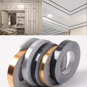 地板缝隙遮挡条美缝贴条纸自粘镜面1金拉丝门玻璃贴色装饰条封边