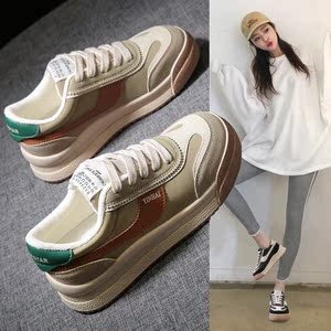 春达官方旗舰店阿甘鞋女2021年新款秋冬加绒厚底老爹运动休闲鞋爆