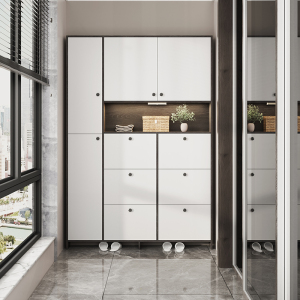 阳台鞋柜超薄翻斗式带灯储物柜高立式轻奢现代简约靠墙杂物收纳柜