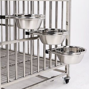 不锈钢加厚加深宠物食碗食盆悬挂式防打翻中大型犬饮水盆狗盆