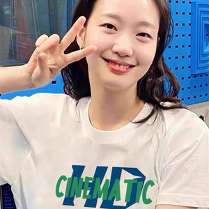 韩国女明星金高银同款潮牌纯棉t恤街头字母短袖夏季白色女装上衣