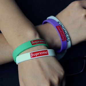 (guijiaoer)欧美潮牌sup橡胶手镯男女学生运动休闲硅胶手环情侣