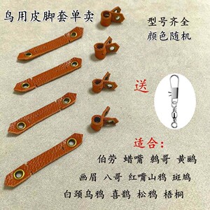 斑鸠拌脚套鸟用具手工牛皮脚环伯劳喜鹊八哥鹩哥训鸟用品鸟脚链收
