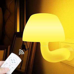 焰名照明创意感应节能床头插电LED光控声控遥控开关蘑菇小夜灯具