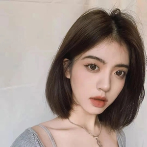 假发女短发全头套式自然中分无刘海发型修脸初恋波波头仿真蓬新款