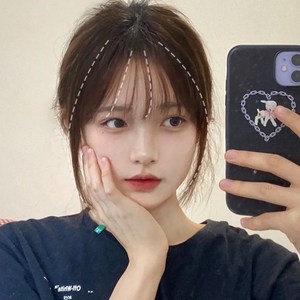 法式空气刘海假发女隐形无痕八字假刘海自然发际线贴前额头假新款