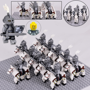 兼容乐高中国古代士兵军团中世纪城堡骑士战争罗马战士积木小人仔