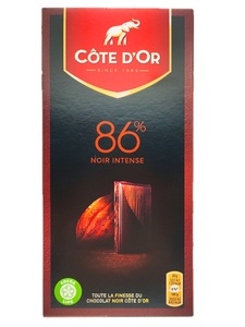 比利时进口CoteDor70%86%特醇可可黑巧克力100克排块装