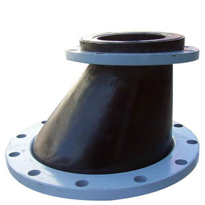 偏心异径橡胶软接头沟槽法兰避震喉变径橡胶软连接dn300/dn200
